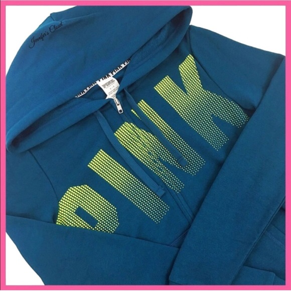 PINK Victoria's Secret Tops - •Victoria’s Secret PINK• Logo zip up hoodie